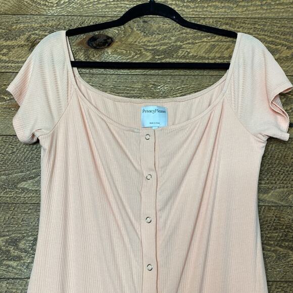 Privacy Please Rue dress Midi Dress Peach Scoop Neck Short Sleeve Size XL - Picture 3 of 6